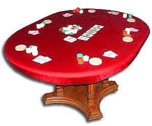 Red Oval Texas Holdem Poker table top converter cover  