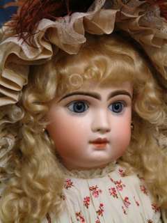 26 CLOSED MOUTH TETE JUMEAU BEBE ANTIQUE FRENCH DOLL BLUE PW EYES $ 