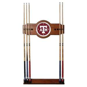 Texas A&M University 2 piece Wood and Mirror Wall Cue Rack