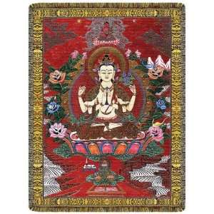  Chenrezig Buddhist Tapestry Throw Blanket / Wall Hanging 