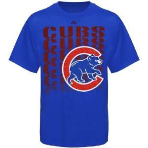  Majestic Chicago Cubs Royal Blue Game Open T shirt: Sports 