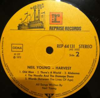 NEIL YOUNG harvest LP 1972 German 1st VG+ RL Ludwig  