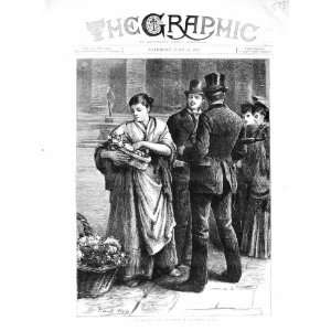   : 1872 London England Flower Girl Seller Street Scene: Home & Kitchen