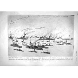  1915 WAR SHIPS LION MAP GERMAN SUBMARINE BRITAIN PRIMO 