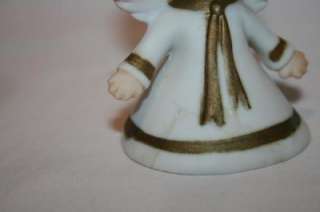 Very old & very cute set of 3 bisque little girl angel bells from 