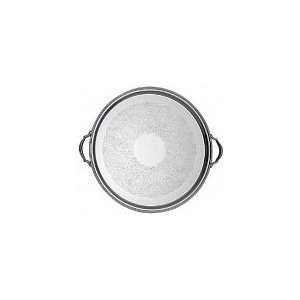     20 in Round Tray w/ Bead Border, Stainless Steel
