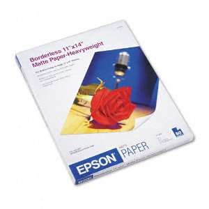 Epson® Borderless Heavy Matte Inkjet Paper, 97 Brightness, 45lb, 11 x 