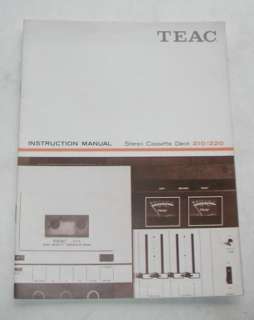 TEAC MODEL 210/220 STEREO CASSETTE DECK OWNERS MANUAL  