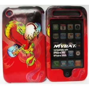  Apple iPhone 3G 3GS Red Snake Love Kills Leather Feel Snap 