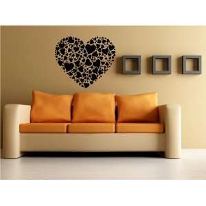  HEART WITH SMALL HEARTS LOVE ST.VALENTINES DAY WALL VINYL 