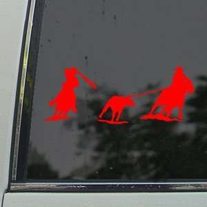  Team Roping Roper Horse Red Decal Truck Window Red Sticker 