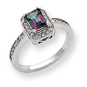   Gold Diamond and Mystic Fire Topaz Ring   Size 6   JewelryWeb Jewelry