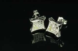   Rhodium Plated Sterling Silver Bling Kite Pave CZ Stud Earrings  