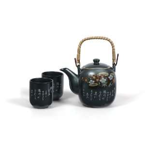  Black Ume Poem Tea Set