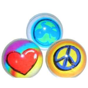  Peace Love Earth Bouncing Balls (1 dz): Toys & Games