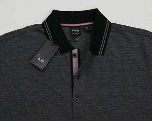 HUGO BOSS BLACK Men Bugnara 07 Regular Fit Polo Shirts   Charcoal 