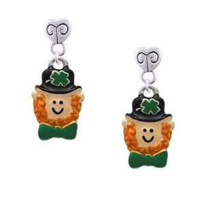  Small Leprechaun with Bow Tie   Silver Plated Mini Heart 