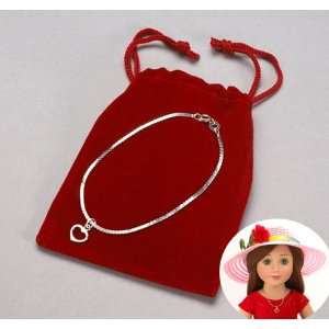   Doll Necklace ~ For 18 American Girl comes In Red Velvet Pouch Toys