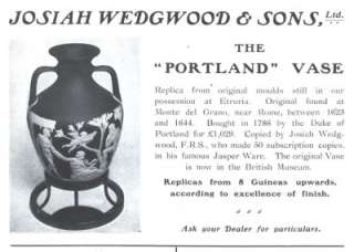 1914 j ad wedgewood portland vase  