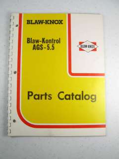 Blaw Knox Blaw Kontrol AGS 5.5 Parts Catalog  