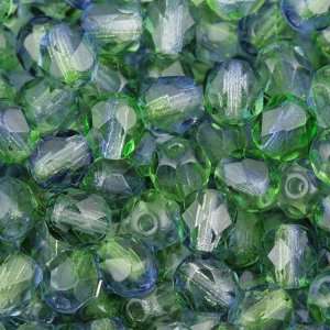   Polished Czech Glass Beads 6mm BLUE GREEN (50) Arts, Crafts & Sewing