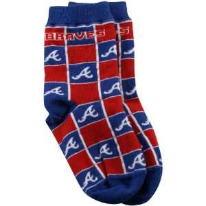    Atlanta Braves Toddler Red Navy Blue Block Socks