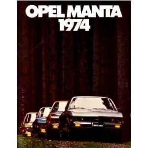  1974 OPEL MANTA Sales Brochure Literature Book: Automotive
