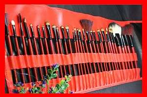 Makeup 32 R pcs red color beauty cosmetic brush case set for eye 