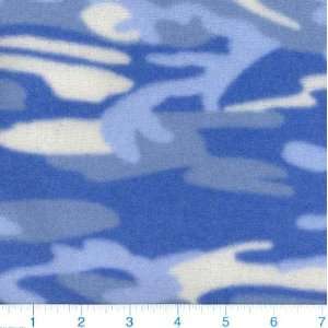  68 Wide Malden Fleece Blue Camo Fabric By The Yard: Arts 