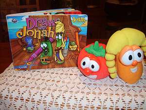 VEGGIE TALES LOT Fisher Price BOB LAURA beanbag and DRAW WITH JONAH 
