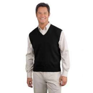  Port Authority, Fine Gauge V Neck Sweater Vest: Clothing