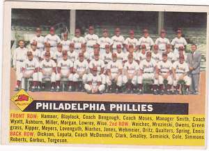 1956 TOPPS PHILLIES TEAM CARD EXMINT  