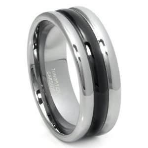  Black Tungsten Carbide Wedding Band Ring Sz 11.5 SN#155 
