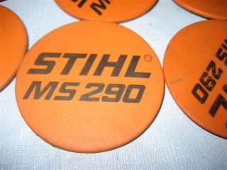 Stihl MS290 Saw Model Name Plate Tag that fits on recoil  