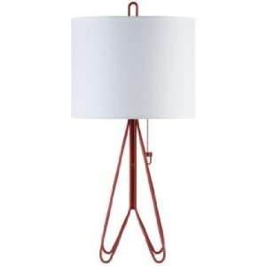   Up! Flight Brick Red White Linen Shade Table Lamp: Home Improvement