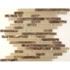   Bricks Brown Random Brick Series Glossy & Frosted Glass and Stone Tile