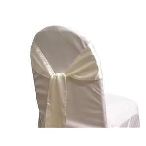  Ivory Satin Wedding Chair Sash Bows (Set of 10 