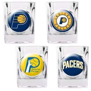  Indiana Pacers 4pc Square Shot Glass Set: Kitchen & Dining