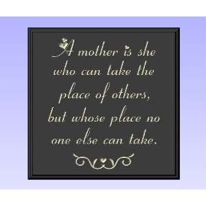   take the place of others, but whose place no one else can take