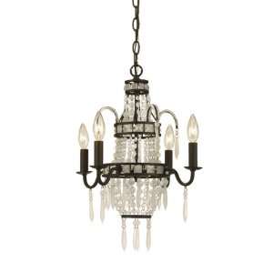   Chandelier, Oil Rubbed Bronze, Frosted Glass Beads: Home Improvement