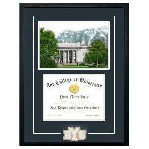 Brigham Young University Graduate Framed Lithograph w/Diploma Opening 