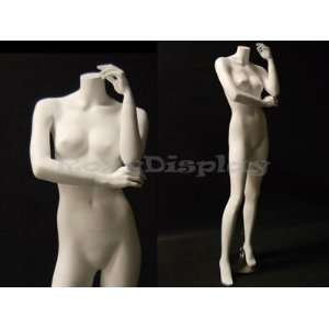  (MD A6BW2) Headless Female Mannequin Matte White Fiber 