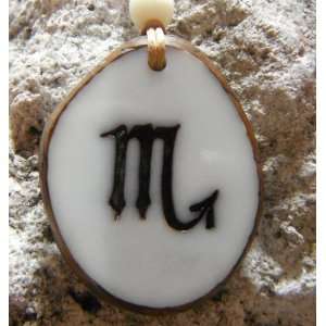   ZODIAC PENDANT SCORPIO TAGUA NUT handmade jewelry 