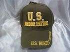 BORDER PATROL BALL CAP HAT IN GREEN W/ GOLD LETTERING NWT OSFM