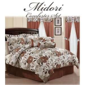 Midori Cinnamon & Taupe 20 Piece Comforter Bed In A Bag Set  