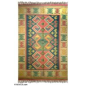 Wool and jute rug, Fascination (6x9.5) 