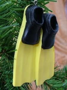 New Yellow Scuba Diving Fins Swim Snorkeling Ornament  