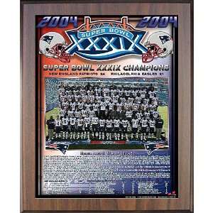 Healy New England Patriots Super Bowl Xxxix11x13 Team Picture Plaque 