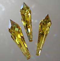 Swarovski Lot of Three 40mm Topaz Icicle Prisms logo  