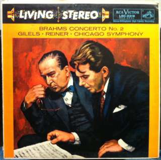 GILELS REINER brahms concerto no. 2 LP VG+ LSC 2219 Living Stereo SD 